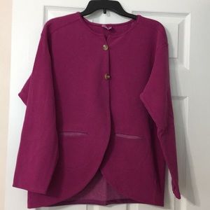 Fushia open sweatshirt jacket